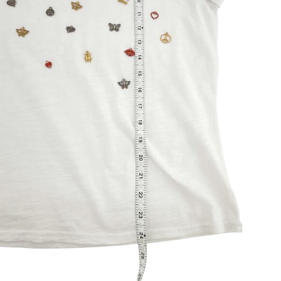 CINQ A SEPT Charm Bella Tee in White S - Picture 10 of 10